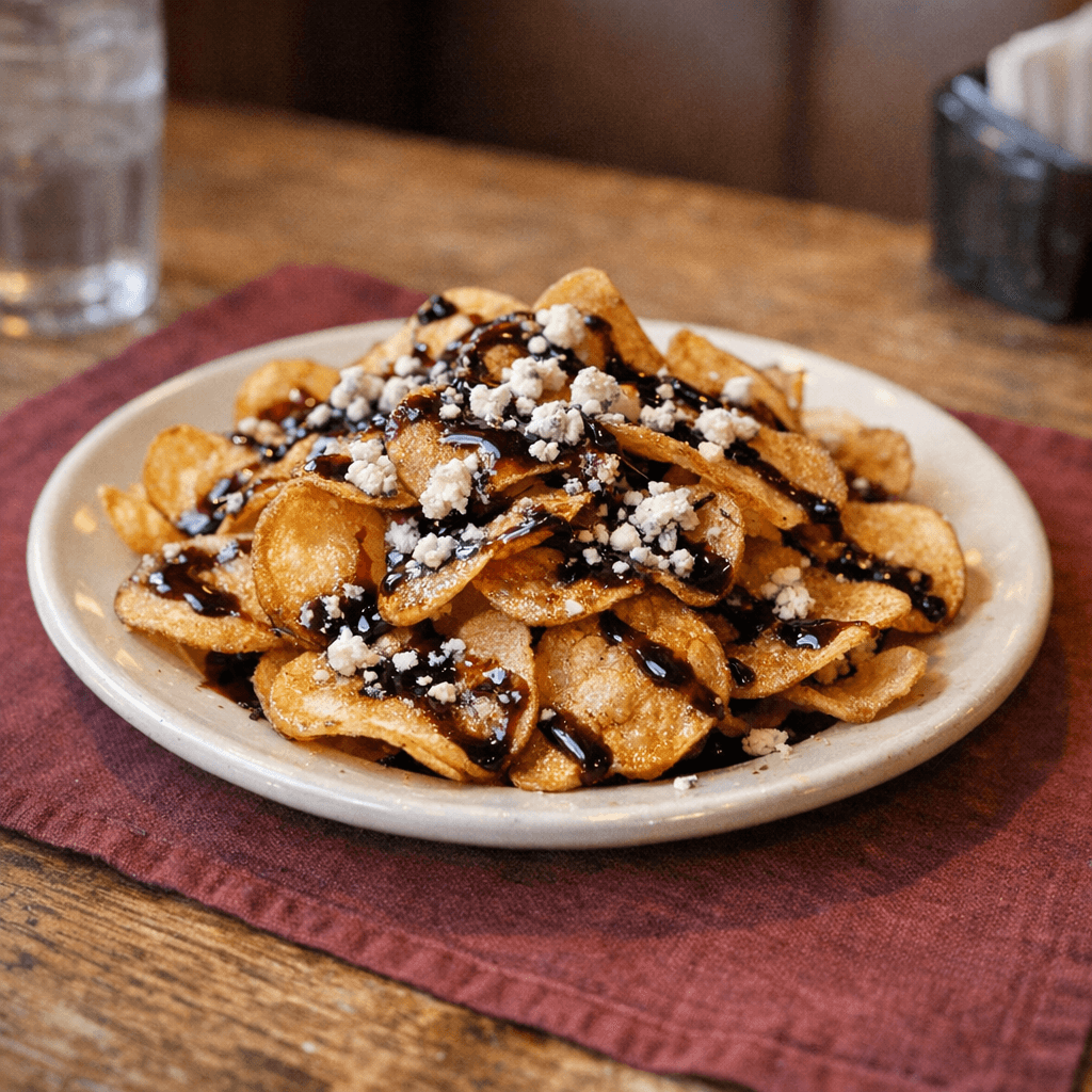 House made Chips With Balsamic And Crumbles