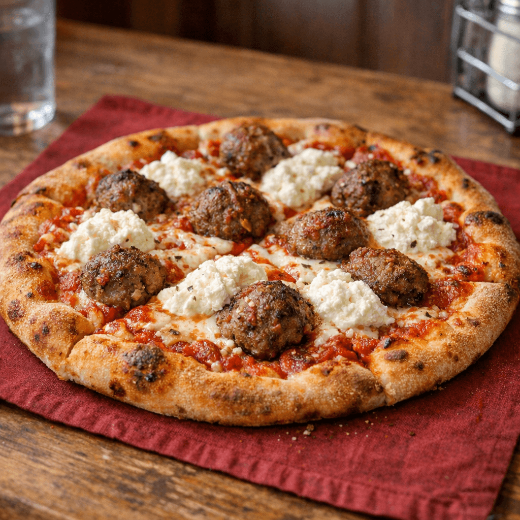 Meatball Ricotta Pizza
